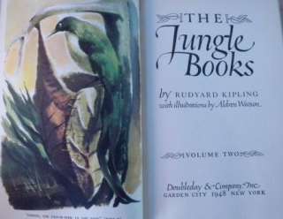 THE JUNGLE BOOKS (Vol I & II) Rudyard Kipling Doubleday 1948 Ed 