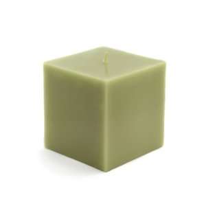  3 x 3 Sage Green Square Pillar Candles (12pcs/Case) Bulk 