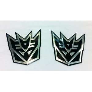  3 Deceptacon Aluminum Emblem (One Pair) Automotive