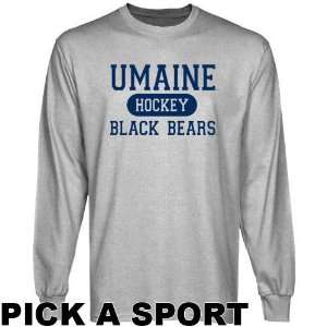  Maine Black Bears Ash Custom Sport Long Sleeve T shirt 