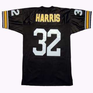 Pittsburgh Steelers #32 Franco Harris Sewn Black Throwback Mens Size 