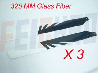 F00889 3 3*325MM Glass Fiber Main Rotor Blades,450 Heli  