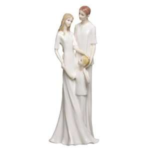   White Porcelain Figurine Group Mother Father Child