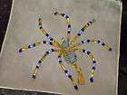December Light Sapphire Birthstone Beaded Spider Pendant Necklace 