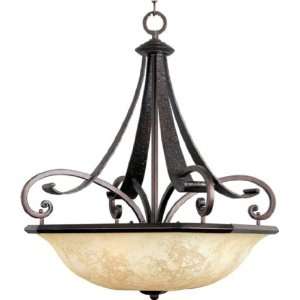  Maxim Lighting 21077FLRB 4 Light Harbor Large Pendant, Rustic 