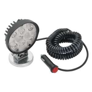 Auxiliary LED Work Light ~ Black ~ Round Work Light w/19ft Coiled Cord 