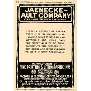   Lithographic Jaenecke Ault   Original Print Ad