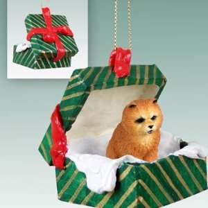  Chow Chow Green Gift Box Dog Ornament   Red