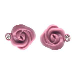  [Aznavour] Lovely & Cute Point Rose Earring / Dark Pink 