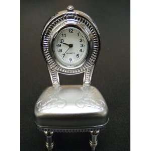   Quartz Clock in Antique Chair Style Silver Color