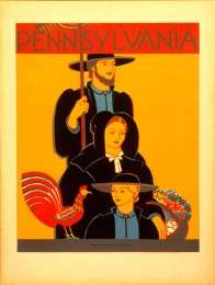 1930s Pennsylvania Poster Lancaster Co. Amish family  