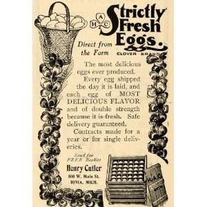 1903 Ad Henry Cutler Fresh Chicken Eggs Ionia Michigan 