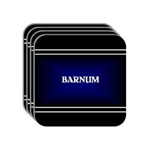 Personal Name Gift   BARNUM Set of 4 Mini Mousepad Coasters (black 