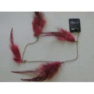    Real Feather Hair Extension with Clip on Red Color 