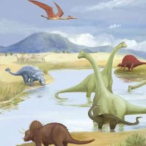 Dinosaur Lake Canvas Reproduction 