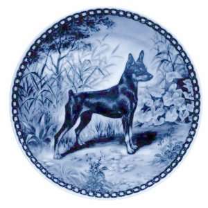  Miniature Pinscher Danish Blue Porcelain Plate