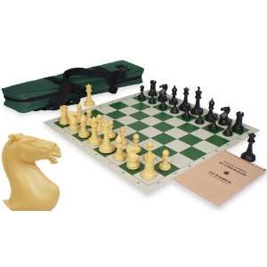    Crown Tournament Chess Kit Set Black & Camel   Green Toys & Games