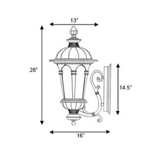 28 Outdoor Wall Sconce Light Lamp Fixture/ OT0070M WU  