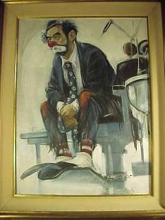 Robert Owen 24 x 18 Original Oil Clown Painting Dentist  