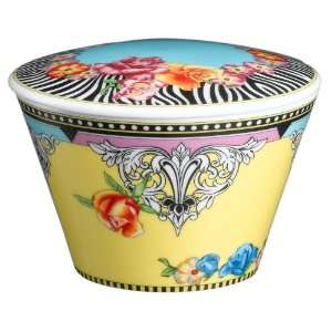  Versace by Rosenthal Hot Flowers 7 Ounce Sugar Bowl 