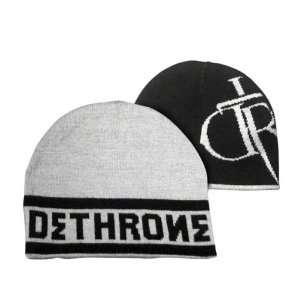  Dethrone Grey/Black Core Reversable Knit Hat Sports 