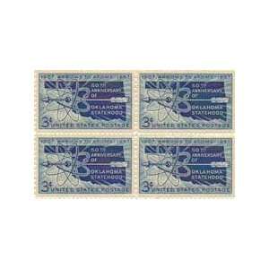 Map of Oklahoma/atom Diagram Set of 4 X 3 Cent Us Postage Stamps Scot 