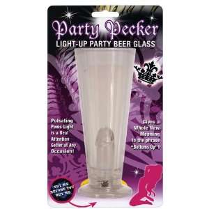 Light up peter party beer glass   clear