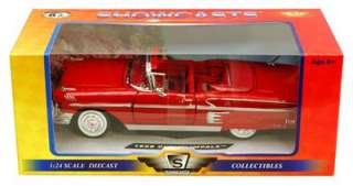 1958 Chevrolet Impala Convertible Diecast Model Car   Red   Motor Max