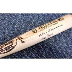  Billy Rogell Autographed Bat   Chas Gehringer & Louisville 