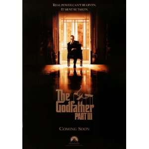  Movie Posters 27W by 39H  The Godfather Part III CANVAS Edge #1 