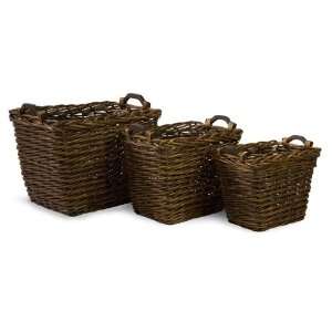  IMAX Set Of Three Matching Willow Woven Baskets In 