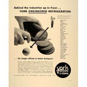  1939 Ad York Refrigeration Bologna Knife Golf Ball 