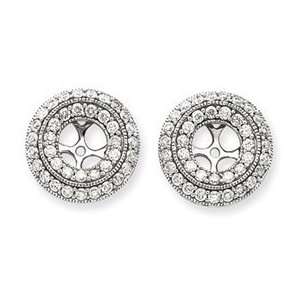 14k White Gold Diamond Earring Jackets Jewelry
