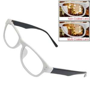   Plastic Black Arms White Frame Clear Lens Glasses