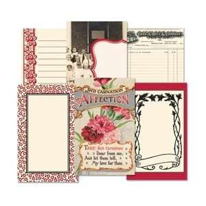  Jenni Bowlin Studio Red & Black Journaling Cards 6/Pkg 2.5 
