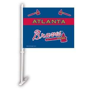    Atlanta Braves CAR FLAG w/Wall Brackett Set of 2
