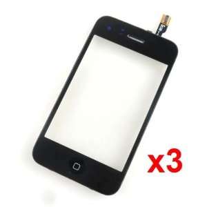   BLACK FRONT GLASS DIGITIZER FOR IPHONE 3GS Cell Phones & Accessories