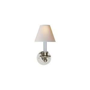 Studio Classic Single Sconce in Polished Nickel with Natural Paper 