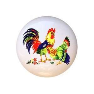 Vintage look Rooster and Chicken Retro Drawer Pull Knob 