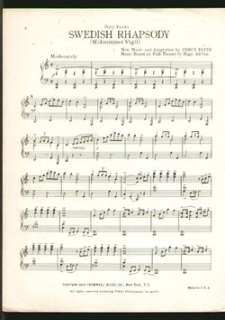 Swedish Rhapsody PERCY FAITH 1953 Piano Sheet Music  