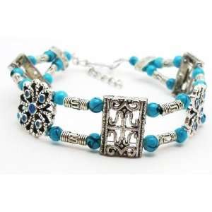   Antique Style Fashion Jewelry Faux Turquoise Beads Bracelet Jewelry
