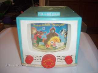 VINTAGE FISHER PRICE HEY DIDDLE DIDDLE TV BOX USED  