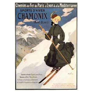  Retro Travel Prints Chamonix, Winter Sports   Travel 