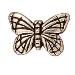  Fine Silver Plated Pewter Butterfly Beads 11mm (2) Arts 