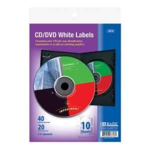  BAZIC 4 5/8 CD/DVD White Label (20/Pack) Electronics