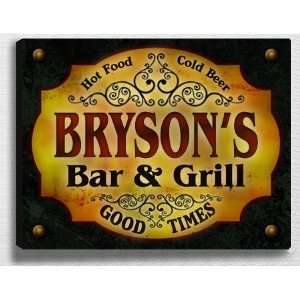  Brysons Bar & Grill 14 x 11 Collectible Stretched 