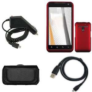  iFase Brand LG Esteem MS910 Combo Rubber Red Protective 