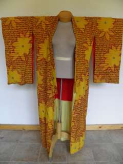 VINTAGE ASIAN Antique RARE JAPANESE IKAT Kimono  