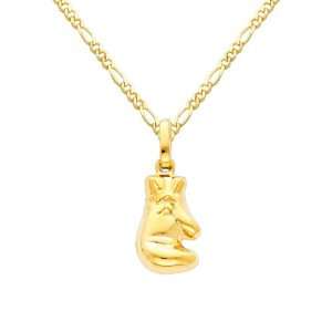  14K Yellow Gold Boxing Glove Charm Pendant with Yellow 