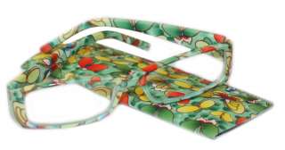 BUTTERFLY FLOWER GREEN YELLOW RED FRAME READING GLASSES  